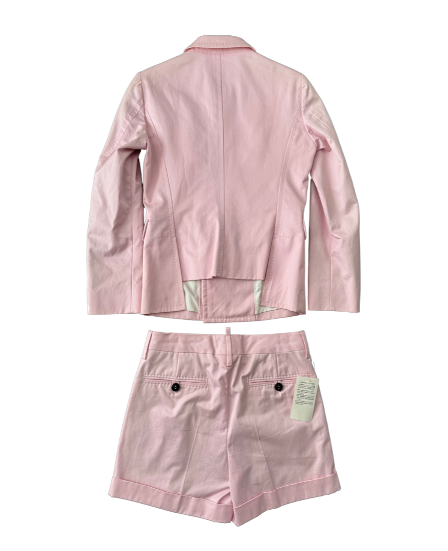 Dsquared² Pink Blazer & Shorts Set