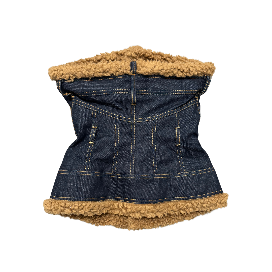 Dsquared² Denim Strapless Bustier Top