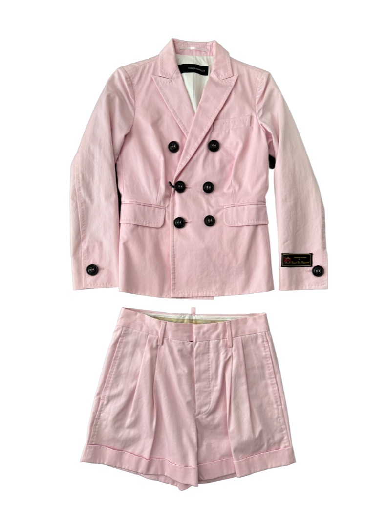 Dsquared² Pink Blazer & Shorts Set