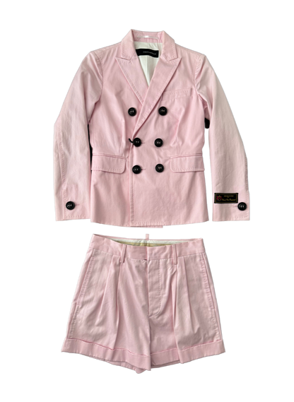 Dsquared² Pink Blazer & Shorts Set