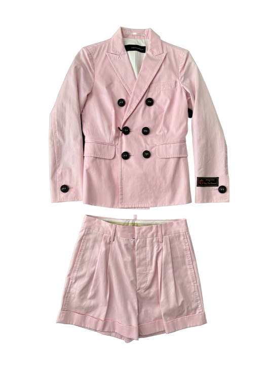 Dsquared² Pink Blazer & Shorts Set