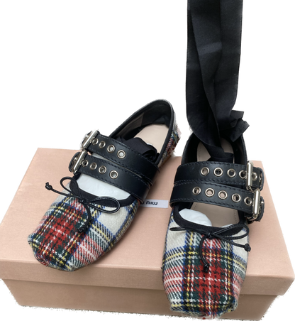 Miu Miu Plaid Ballet Flats