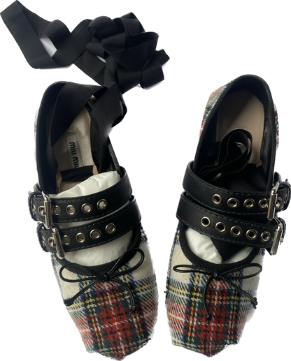 Miu Miu Plaid Ballet Flats