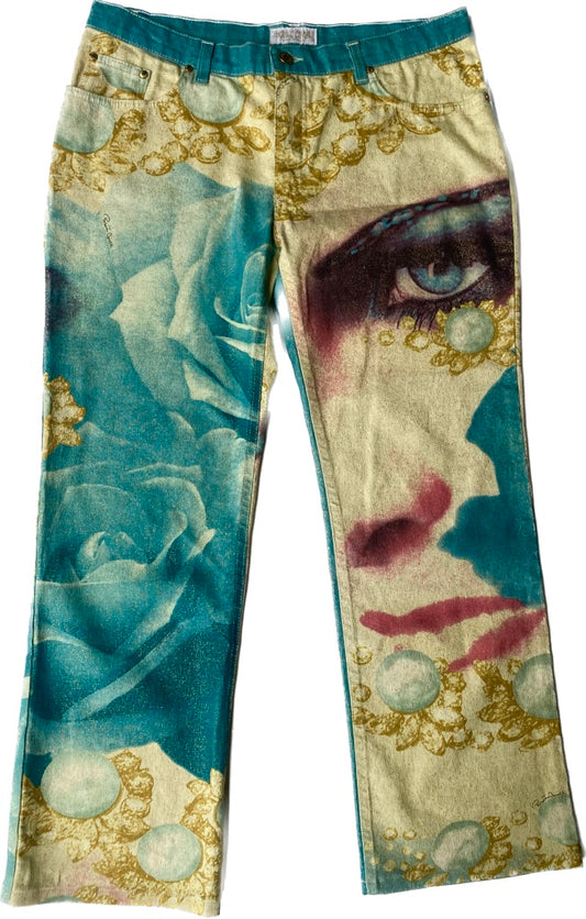 Roberto Cavalli Face Printed Jeans